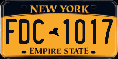 NY license plate FDC1017