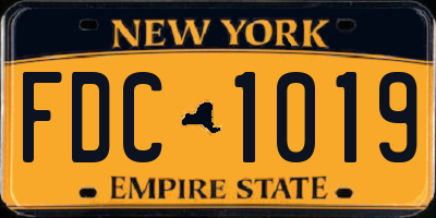 NY license plate FDC1019