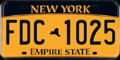 NY license plate FDC1025