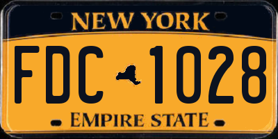 NY license plate FDC1028