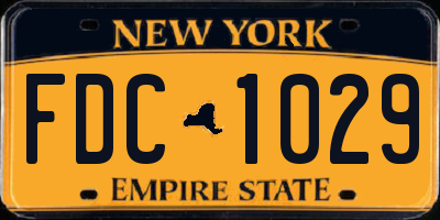 NY license plate FDC1029