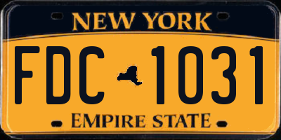 NY license plate FDC1031