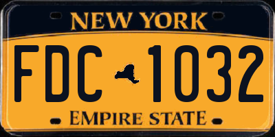 NY license plate FDC1032