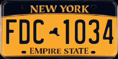 NY license plate FDC1034