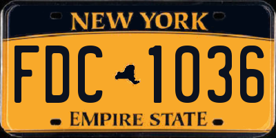 NY license plate FDC1036