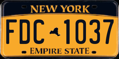 NY license plate FDC1037