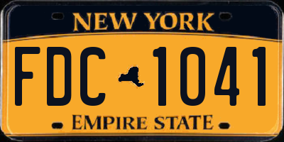 NY license plate FDC1041