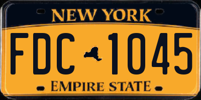 NY license plate FDC1045