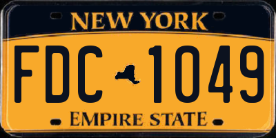 NY license plate FDC1049