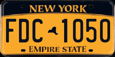 NY license plate FDC1050
