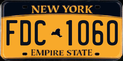 NY license plate FDC1060
