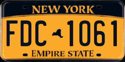 NY license plate FDC1061