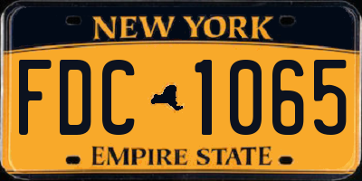 NY license plate FDC1065
