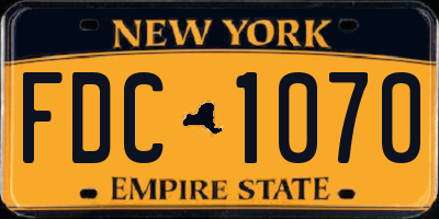 NY license plate FDC1070