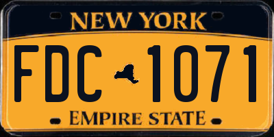 NY license plate FDC1071