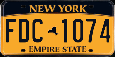 NY license plate FDC1074