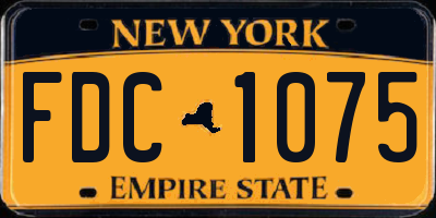 NY license plate FDC1075