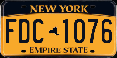 NY license plate FDC1076