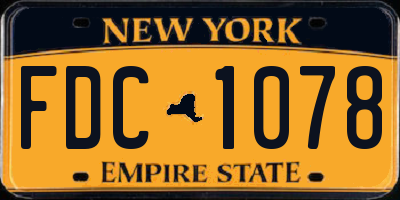 NY license plate FDC1078