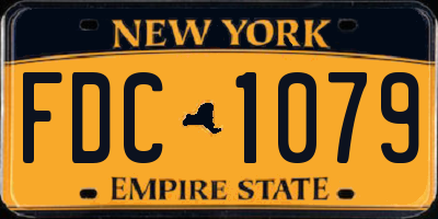 NY license plate FDC1079