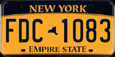 NY license plate FDC1083