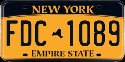 NY license plate FDC1089