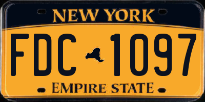 NY license plate FDC1097