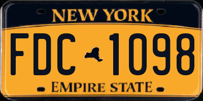 NY license plate FDC1098
