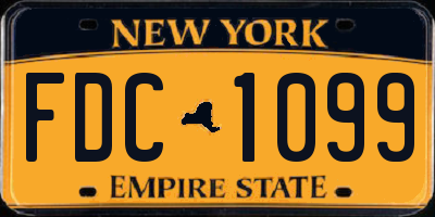 NY license plate FDC1099