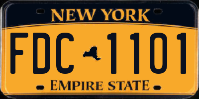 NY license plate FDC1101