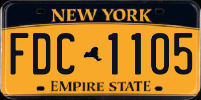 NY license plate FDC1105