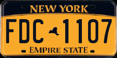 NY license plate FDC1107