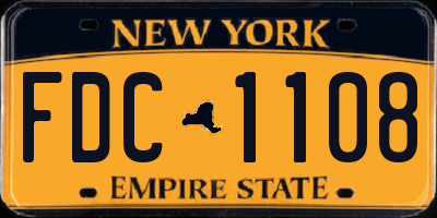 NY license plate FDC1108