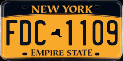 NY license plate FDC1109