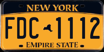 NY license plate FDC1112