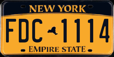 NY license plate FDC1114