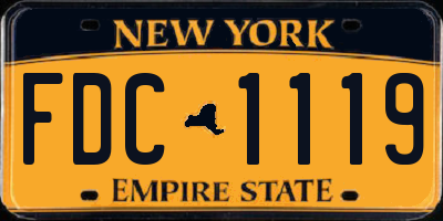 NY license plate FDC1119