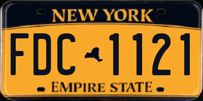 NY license plate FDC1121