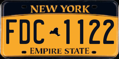 NY license plate FDC1122