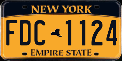 NY license plate FDC1124