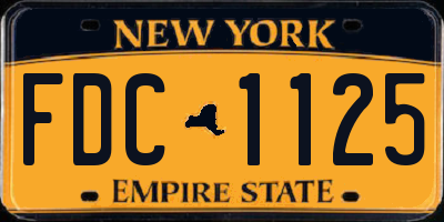 NY license plate FDC1125