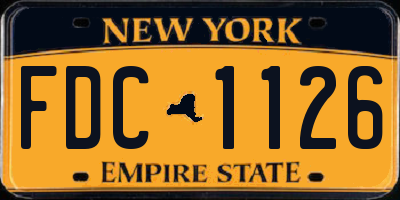 NY license plate FDC1126
