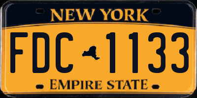 NY license plate FDC1133