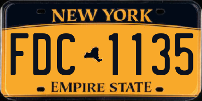 NY license plate FDC1135
