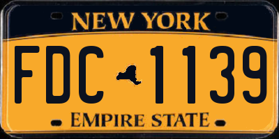 NY license plate FDC1139