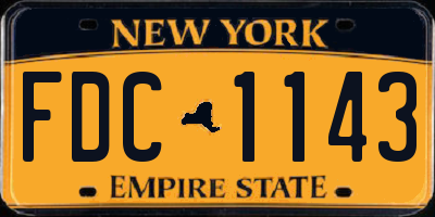 NY license plate FDC1143