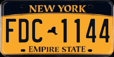NY license plate FDC1144