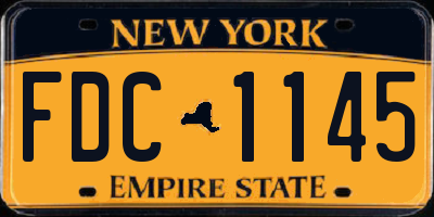 NY license plate FDC1145