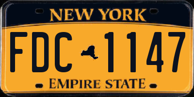 NY license plate FDC1147