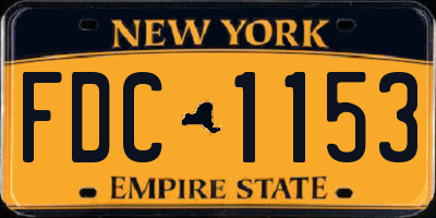 NY license plate FDC1153